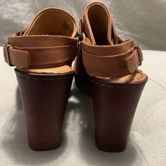 BORN Women’s Hudson’s Comfort Slingback Clogs Cognac SZ 8 Western Boho Academia - Picture 14 of 15
